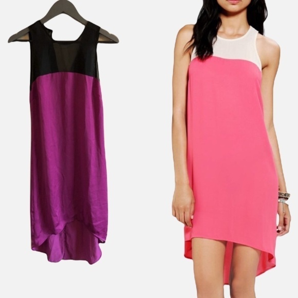 Uo Sparkle & Fade Sheer-Neck Colorblock Dress - Picture 1 of 6
